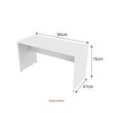 Ver imagem 2 de Escrivaninha Mesa Escritório 100% MDF 90CMX47CM 90cm Branca