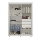 Ver imagem 2 de Guarda-Roupa Solteiro Majestique 2 Portas 3 Gavetas 100% MDF com Espelho Branco - Pnr Móveis