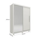 Ver imagem 4 de Guarda-Roupa Solteiro Majestique 2 Portas 3 Gavetas 100% MDF com Espelho Branco - Pnr Móveis