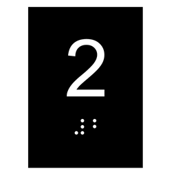 Kit 10 Placas Braile Ps do 2° Andar Elevador Preto - 1