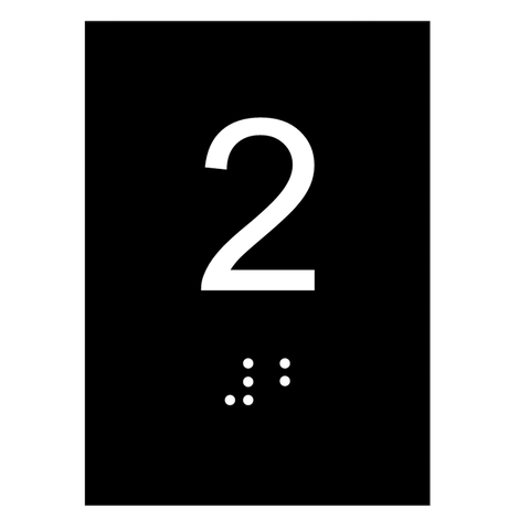 Kit 10 Placas Braile Ps do 2° Andar Elevador Preto