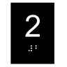 Kit 10 Placas Braile Ps do 2° Andar Elevador Preto - 1