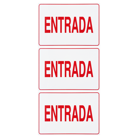 Combo 6 Placas De Sinalização Entrada 30x20 Acesso - S-213/2 F9e
