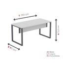 Ver imagem 4 de Escrivaninha Mesa Escritório X 150cm Industrial Cinza e Grafito
