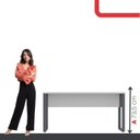 Ver imagem 5 de Escrivaninha Mesa Escritório X 150cm Industrial Cinza e Grafito