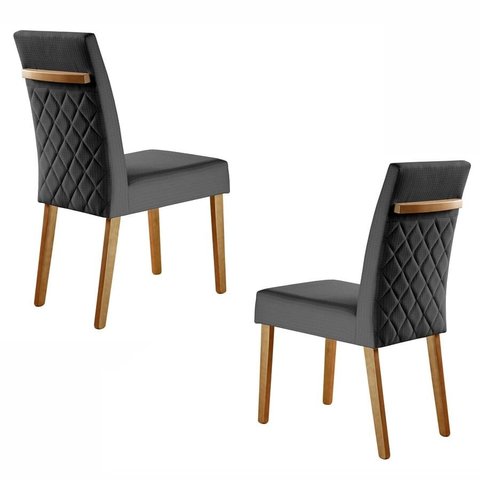 Kit 2 Cadeiras para Mesa de Jantar com Detalhe Traseiro - Luxury - Requinte Salas