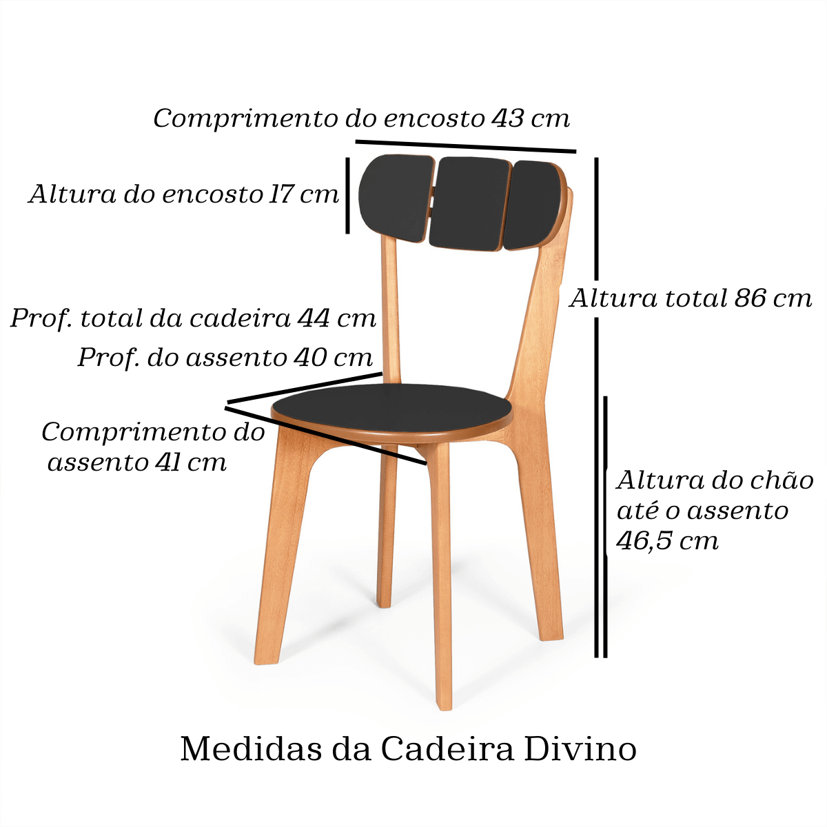 Conjunto de Jantar Mesa Itália 100 Cm com 4 Cadeiras em Madeira Divino Preto - 13