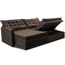 Ver mais imagens de Sofá sem Caixa Retrátil Baú 1,80m Cama Inbox Secret Suede Velusoft Café