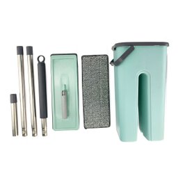 Kit Mop Flat Cabo Inox com Balde Lava e Saca Esfregão Multiuso Limpa Esterilizar Brilho + 4 Refil - 5