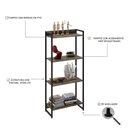 Ver imagem 3 de Estante Livreiro Multiuso Dynamica Industrial 60cm 4 Prateleiras C08 Carvalho Dark - Mpozenato