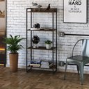 Ver imagem 2 de Estante Livreiro Multiuso Dynamica Industrial 60cm 4 Prateleiras C08 Carvalho Dark - Mpozenato