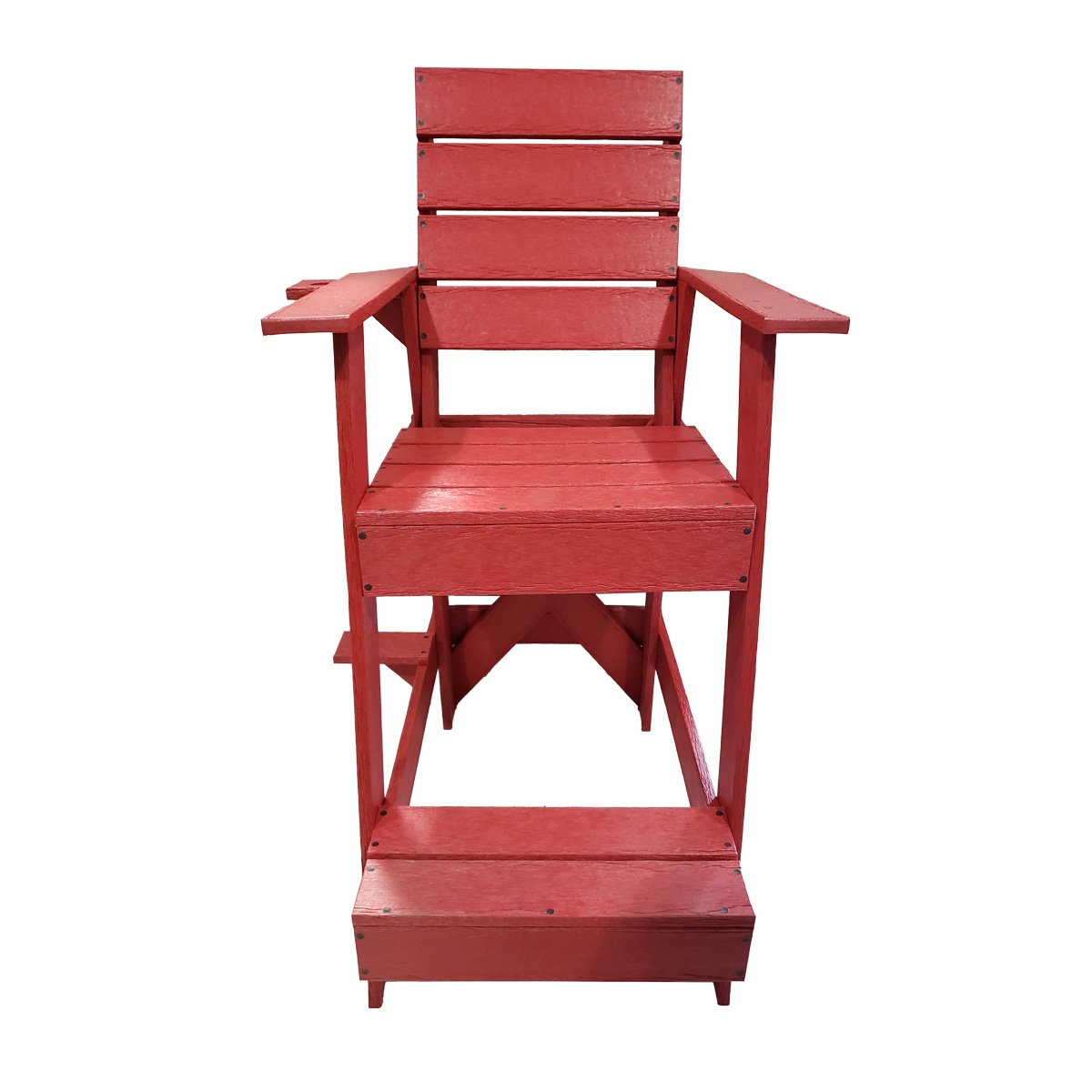 Cadeira Salva Vidas Vermelha em Madeira Plástica Maciça 100% Reciclada 1,6m / Lc-09sv - 4