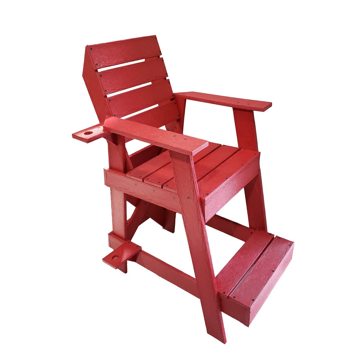Cadeira Salva Vidas Vermelha em Madeira Plástica Maciça 100% Reciclada 1,6m / Lc-09sv - 1