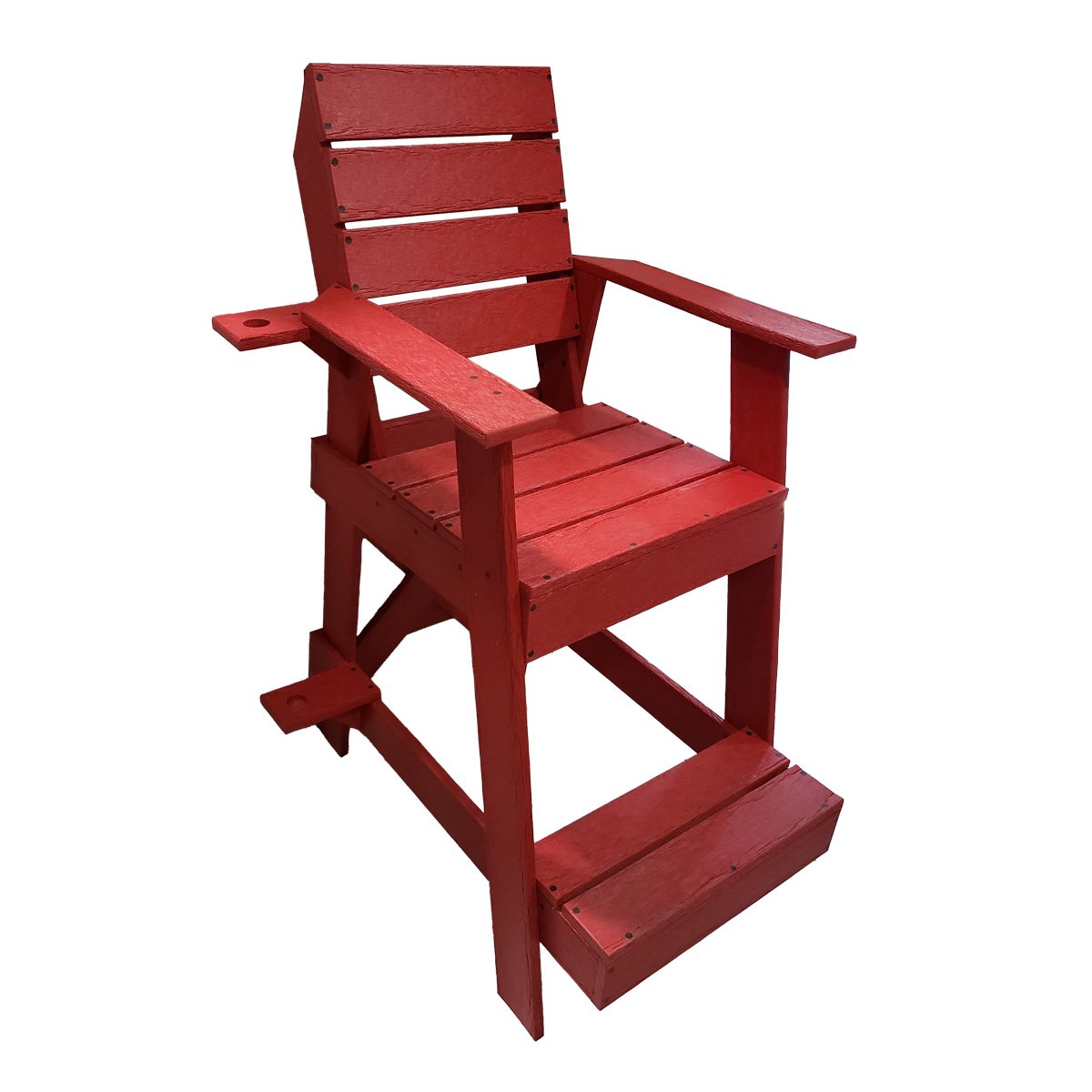Cadeira Salva Vidas Vermelha em Madeira Plástica Maciça 100% Reciclada 1,6m / Lc-09sv - 3