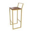 Ver imagem 5 de Jogo 3 Banqueta Alta Balcão Bistrô Dourada Confort Industrial Premium Imbuia Don Castro Decor Indust