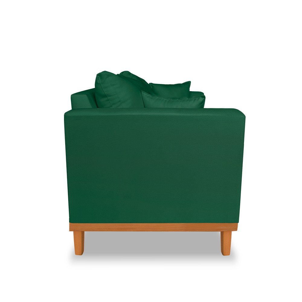 Sofá Namoradeira Viena 02 Lugares Com Almofadas Decorativa Suede Verde - Madeira Prima Deccor - 4