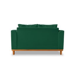 Sofá Namoradeira Viena 02 Lugares Com Almofadas Decorativa Suede Verde - Madeira Prima Deccor - 5