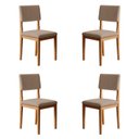 Ver imagem 1 de Kit 4 Cadeiras para Sala de Jantar Pés Madeira Maciça Carol Bege/Cinamomo