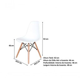 Cadeira Charles Eames Eiffel Wood Design Branca Branco - 2
