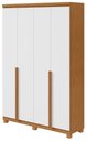 Ver imagem 1 de Guarda-Roupas 4 Portas 2 Gavetas 100% MDF Alonzo sem Espelho e com Pés - Lp - Rei de Casa Amendoa Cl