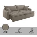Ver mais imagens de Sofá Cama Veludo em Madeira Eucalipto 200cm Braço 20cm Arizona Meu Sofá Online
