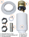 Ver imagem 2 de Kit 5 Reparos para Lustre Antigo Soquete Padrão E-27 Branco