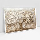 Ver imagem 2 de Quadro Decorativo Árvore da Vida Flores Brancas Fundo com Textura Sala Quarto Casa Escritório