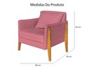 Ver imagem 3 de Kit 2 Poltronas Decorativa Sophia Suede Rosa Pés Madeira Ms Decor