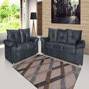 Ver imagem 2 de Sofá 2 e 3 Lugares Veludo Cinza Mamflex