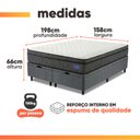 Ver imagem 4 de Cama Box Baú Colchão Queen Ortopédico D33 Euro Pillow Ultra 158x198x66cm