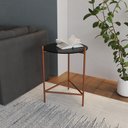 Ver imagem 1 de Mesa Lateral Industrial Marbella Cobre Com Preto