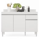Ver imagem 4 de Balcão Gabinete 120cm com Tampo 3 Portas 1 Gaveta Branco