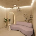 Ver imagem 1 de Sofá Curvo Sala de Estar Recepção Consultório Amsterdã 250cm Linho