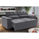 Ver imagem 2 de Sofá Compact 180cm Retrátil, Reclinável Cinza com Molas Espirais 5 Posições Ws