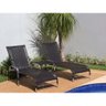 3 Espreguiçadeiras e Mesa Decorativa para Piscina, Jardim Trama Original - 3