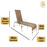 3 Espreguiçadeiras e Mesa Decorativa para Piscina, Jardim Trama Original - 5