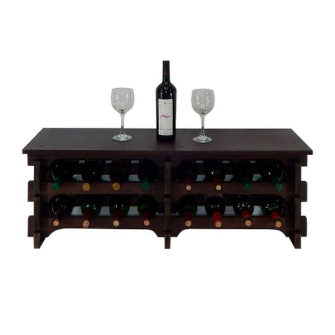 Adega Vinho Madeira 16 Garrafas Tipo Mesa Imbuia C08
