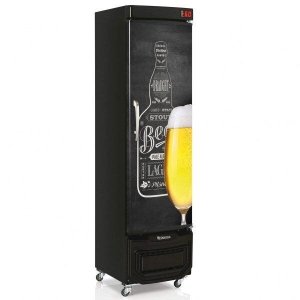 Cervejeira 228 Litros Frost Free Porta Cega GRB-23 E QC Gelopar Preta 2207v