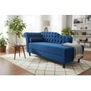 Ver imagem 1 de Recamier Decorativo Divã Styllus Lado Direito Couro Azul Marinho