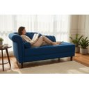 Ver imagem 2 de Recamier Decorativo Divã Styllus Lado Direito Couro Azul Marinho