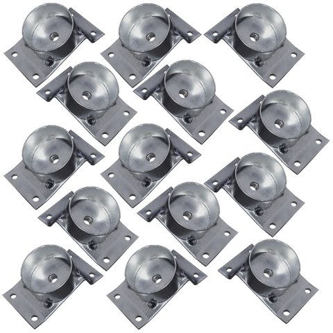 Kit 14 Chapinhas Chapa Inclinada 15º com Tubo Fixação Pés Palito Rosca 5/16 Zincada