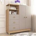 Ver imagem 1 de Comoda 110cm 2 Portas 3 Gavetas - Mel/fendi Fellicci Móveis