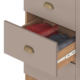 Comoda 110cm 2 Portas 3 Gavetas - Mel/fendi Fellicci Móveis - 3