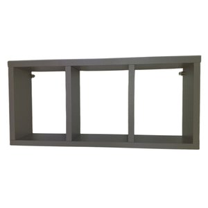 Nicho Triplo Decoração - para Banheiro Cozinha Sala Quarto 50x23x10 - Cinza Tx