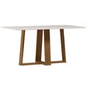 Ver imagem 1 de Mesa de Jantar Rubi 6 Lugares Retangular com Vidro MDF Off White New Ceval Móveis