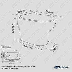 Vaso Sanitário Monobloco Produzido em Cerâmica com Acessórios - Vab0033-c - 6