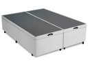 Ver imagem 2 de Cama Box Baú Casal Bipartida Branco Sintético 138x188
