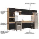 Ver imagem 3 de Armário de Cozinha Modulada 5 Peças CP14 Balcão com Tampo Castanho/Preto - Lumil Lumil Móveis