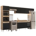 Ver imagem 1 de Armário de Cozinha Modulada 5 Peças CP14 Balcão com Tampo Castanho/Preto - Lumil Lumil Móveis