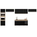 Ver imagem 6 de Armário de Cozinha Modulada 5 Peças CP14 Balcão com Tampo Castanho/Preto - Lumil Lumil Móveis